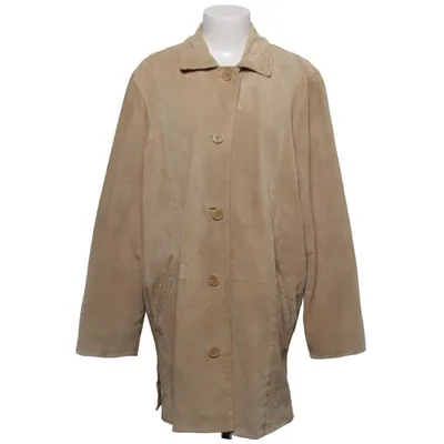 Leren jas (Beige) van Saki Leer, Polyester
