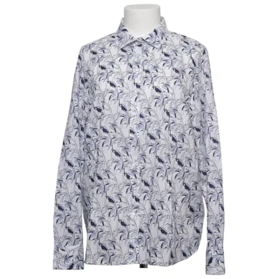 Blouse (White, Blue) from Eterna Cotton