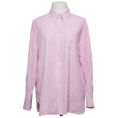 Chemise (Rose, Blanc) de Zara Coton, Polyester, Viscose