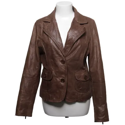 Læderblazer (Brun) fra Leathero Bomuld, Læder
