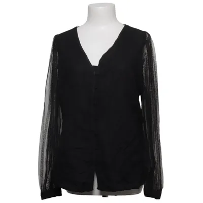 Blouse (Black) from Cream Linen, Polyester, Viscose
