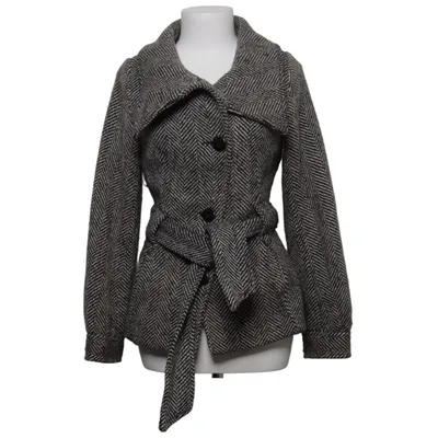 Frakke (Sort, Hvid) fra H&M Akryl, Polyester, Uld