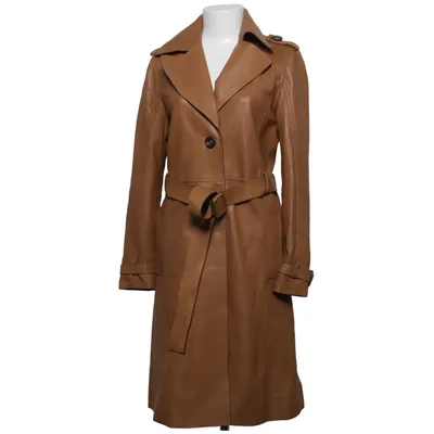 Leather coat (Beige) from Massimo Dutti Leather