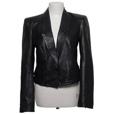 Læderblazer (Sort) fra By Malene Birger Bomuld, Læder