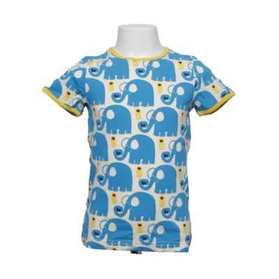 T-shirt (Bleu, Blanc, Jaune) de Småfolk Coton, Élasthane, Modal