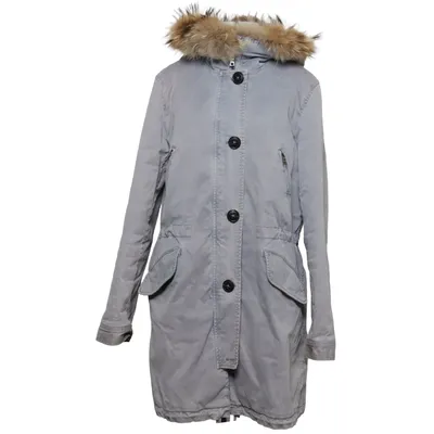 Parka (Gris) de Blonde No.8 Coton, Élasthane, Cuir, Polyester, Fourrure de lapin