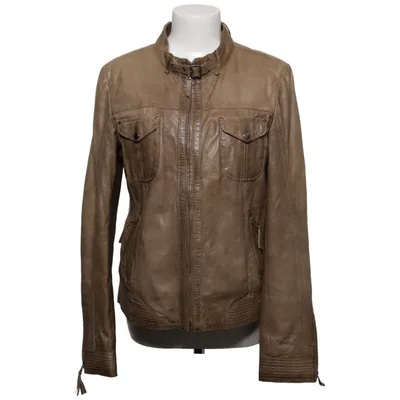 Leather jacket (Beige) from Prato Leather, Polyester