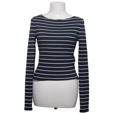 Långärmad t-shirt (Blå, Vit) från Stradivarius Elastan, Polyester, Viskos