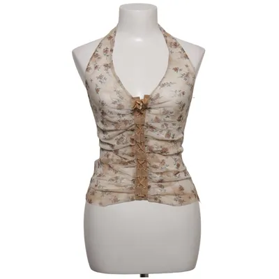 Halter neck top (Beige, Brown) from Evita Polyester