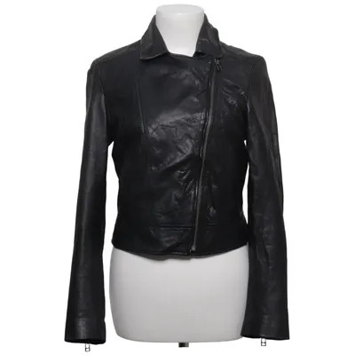 Biker jacket (Black) from Mango Leather, Polyester