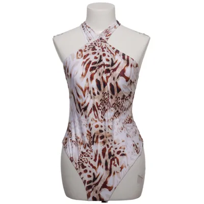 Badpak (Bruin, Wit) van Free Society Elastaan, Gerecycled polyester