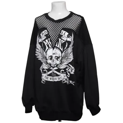 Sweatshirt (Sort, Hvid) fra Romwe Polyester