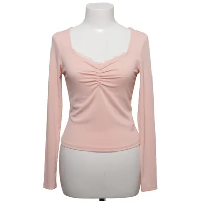 Långärmad t-shirt (Rosa) från Romwe Elastan, Polyester