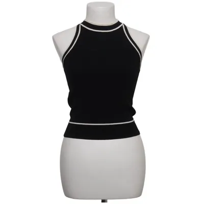 Tank Top (Black, White) from Mango Polyester, Viscose