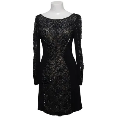 Cocktail dress (Black, Beige) from Basix Polyester