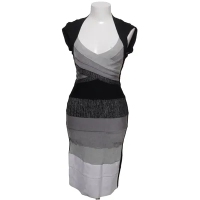 Cocktailklänning (Svart, Grå, Vit) Elastan, Polyamid, Viskos