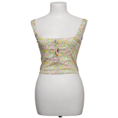 Crop top (Blanc, Multicolore) de With Jéan Coton, Élasthane, Viscose
