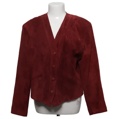 Veste en cuir (Rouge) de Sinclair Acétate, Daim