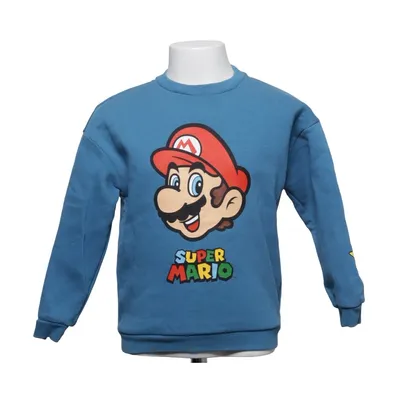 Collegetröja (Blå) från Super Mario Bomull, Elastan, Polyester