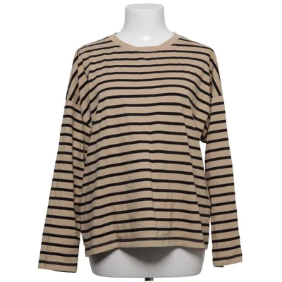 Langærmet t-shirt (Beige, Sort) fra KappAhl Bomuld