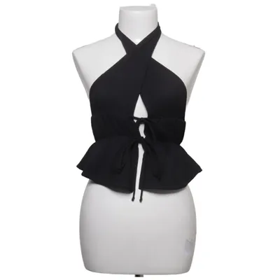 Halternecktopp (Svart) från Nelly Elastan, Återvunnen polyester