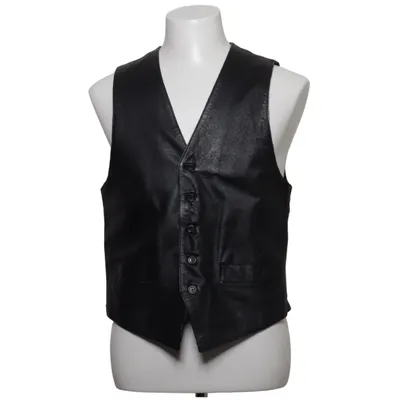 Leather vest (Black) Leather, Polyamide