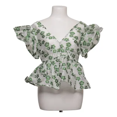 Peplumtopp (Vit, Grön) från Carin Wester Polyester