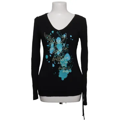 Langærmet t-shirt (Sort, Flerfarvet) fra Maui-Wowie Elastan, Viscose