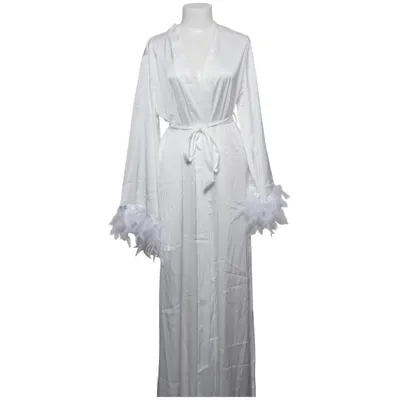 Dressing gown (White) Elastane, Feather, Polyester