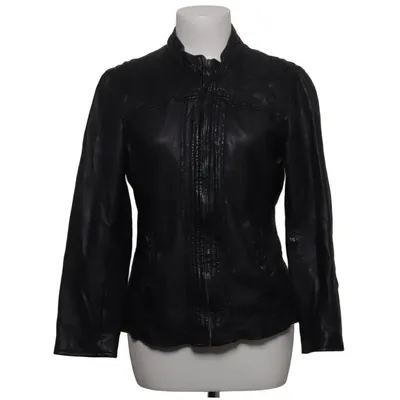 Leren jack (Zwart) van Oakwood Katoen, Leer, Polyester