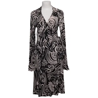 Robe portefeuille (Noir, Beige) de Diane von Furstenberg Soie