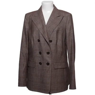 Blazer (Bruin, Meerkleurig) van Escada Cupro, Elastaan, Zijde, Wol