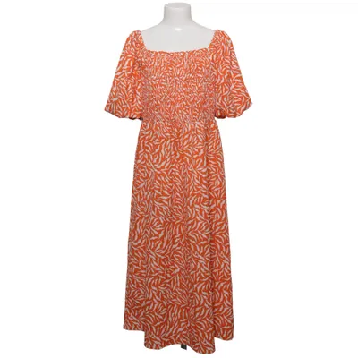 Klänning (Orange, Vit) från VILA Elastan, Polyester