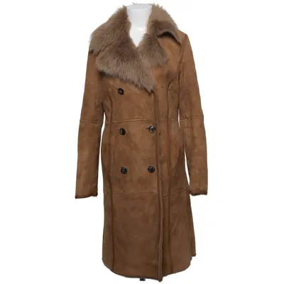 Shearling jas (Beige) van Massimo Dutti Leer