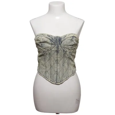 Tube top (Blue) from PrettyLittleThing Cotton, Viscose