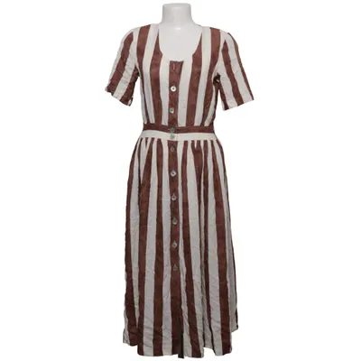 Långklänning (Brun, Vit) från Elinette Design Linne, Viskos