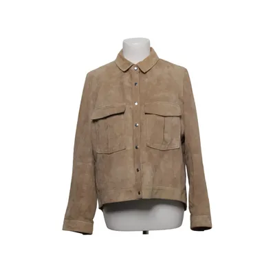 Läderjacka (Beige) från Mango Bomull, Skinn, Polyester
