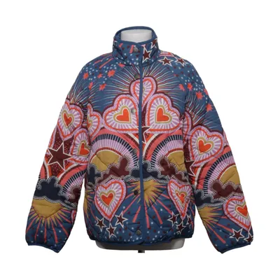Winterjas (Blauw, Meerkleurig) van Boden Katoen, Viscose
