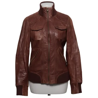 Leather jacket (Brown) from EDC by ESPRIT Cotton, Elastane, Leather, Polyester
