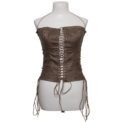 Corset (Brown) from Jaded London Cotton, Polyester, Polyurethane, Viscose