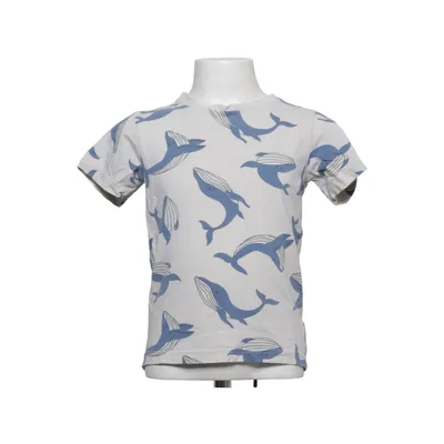 T-shirt (Blå, Vit) från Polarn O. Pyret Elastan, Ekologisk bomull