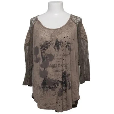 Long sleeve T-shirt (Beige) from Zay Clothing Polyester, Viscose