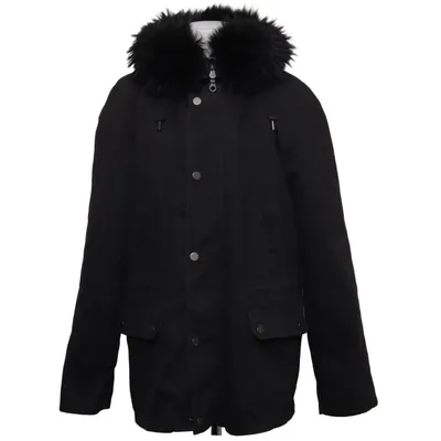 Parka (Zwart) van Yves Salomon Polyester, Konijnenbont