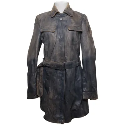 Leren jas (Bruin) van Freaky Nation Katoen, Leer, Polyester