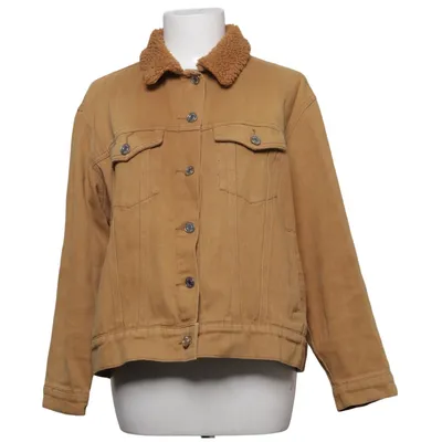 Lined denim jacket (Brown) from Missguided Petite Cotton, Polyester