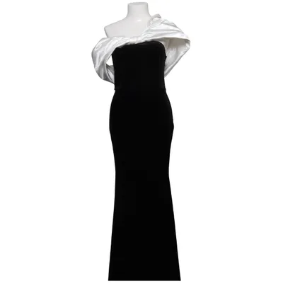 Evening gown (Black, White) from Faeriesty Elastane, Polyester