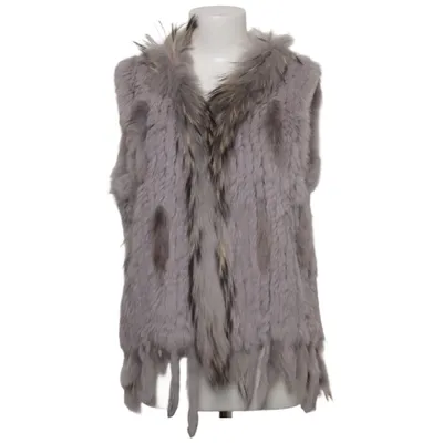 Bont gilet (Grijs) Konijnenbont