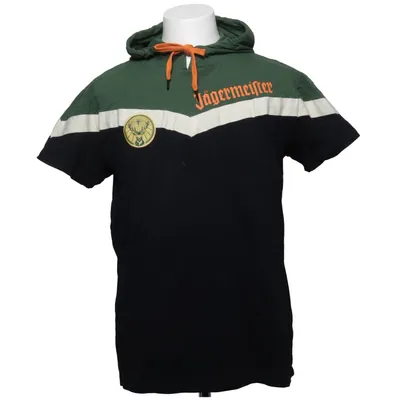 Short sleeve hoodie (Black, Green) from Jägermeister Cotton