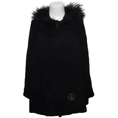 Poncho (Schwarz) von Line of Oslo Angora, Kaschmir, Baumwolle, Nylon, Viskose, Wolle