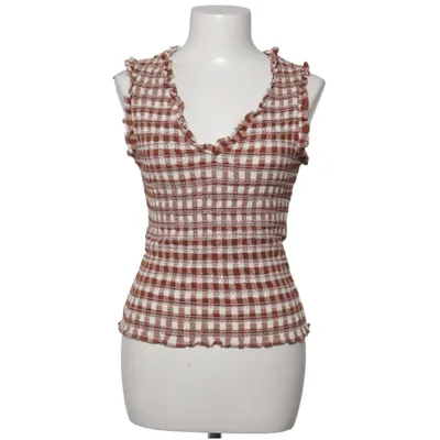 Top (Brown, White) from Topshop Cotton, Elastane, Polyester